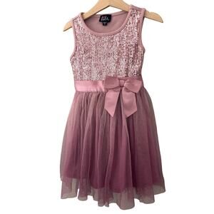 Lilt Sequin and Tulle Sleeveless Tutu Dress Plum Purple 5